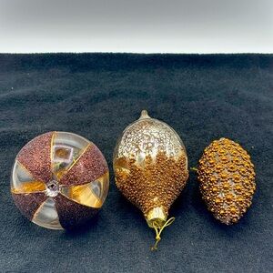 Elegant vintage brown copper and silver ornaments.